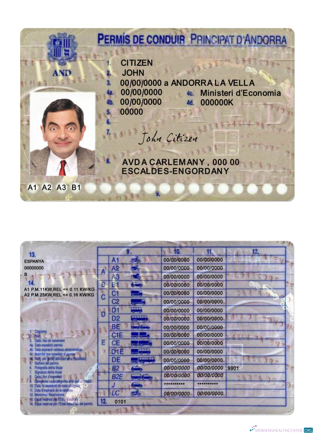 download Andorra driving license